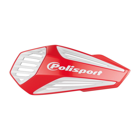 POLISPORT PROMOTION HAND GUARDS (HANDBAR) MODEL MX AIR WITH UNIVERSAL MOUNTING KIT 22/28 COLOUR RED WHITE