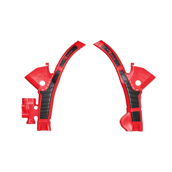 RACETECH (RTECH) 2025 / 12 RĖMO APSAUGŲ (RINKINYS) DVI MEDŽIAGOS SUPER GRIP STARK FUTURE VARG SMX1 '23-'25 SPALVA RAUDON