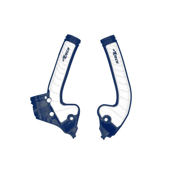 RACETECH (RTECH) 2025/12 FRAME GUARDS (SET) BI-MATERIAL SUPER GRIP HUSQVARNA TC 85 '18-'24 COLOR BLUE / WHITE