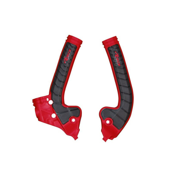 RACETECH (RTECH) 2025/12 FRAME GUARDS (SET) BI-MATERIAL SUPER GRIP GAS GAS MC 85 '21-'24 COLOR RED/BLACK