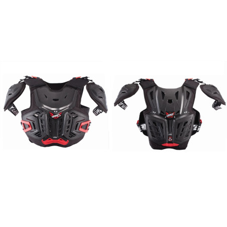 LEATT (2022/2023) krūtinės apsauga CHEST PROTECTOR 4,5 PRO JUNIOR (vaikų) spalva juoda/raudona (134-146cm)