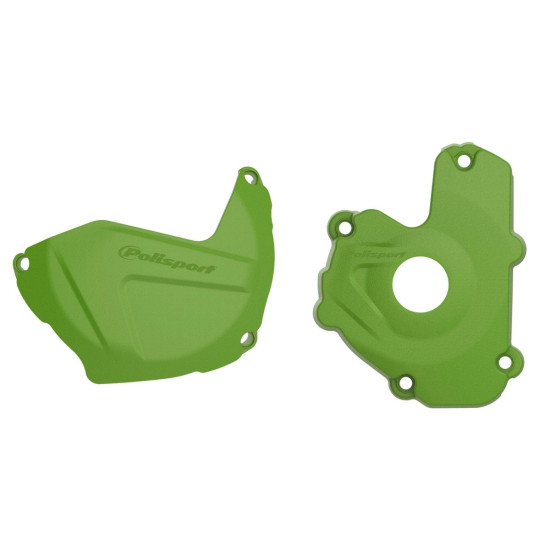 POLISPORT KIT ALTERNATOR COVER (COVER) AND CLUTCH COVER GUARD KAWASAKI KX 250F '13-'16 COLOR GREEN (8460800002+843580000