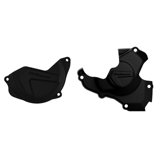 POLISPORT KIT ALTERNATOR COVER (COVER) AND CLUTCH COVER GUARD HONDA CRF 450R '10-'16 BLACK (8461200001+8446900001)