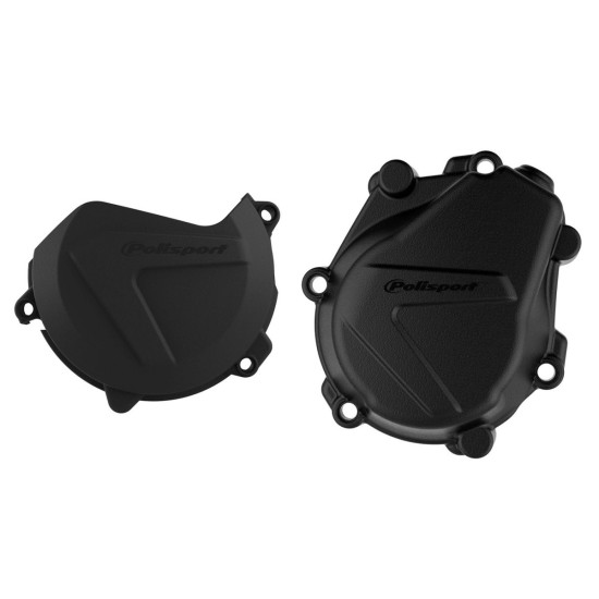 POLISPORT KIT ALTERNATOR COVER GUARD AND CLUTCH COVER GUARD KTM SX-F / XC-F 450 '16-'22 HUSQVARNA FC 450 '16-'22 BLACK (