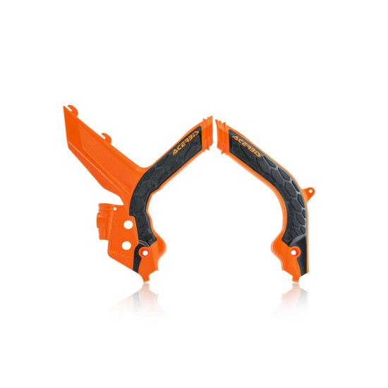 ACERBIS X-GRIP FRAME GUARDS KTM EXC / EXC-F / XC-W / XCF-W '20-'23 ORANGE / BLACK