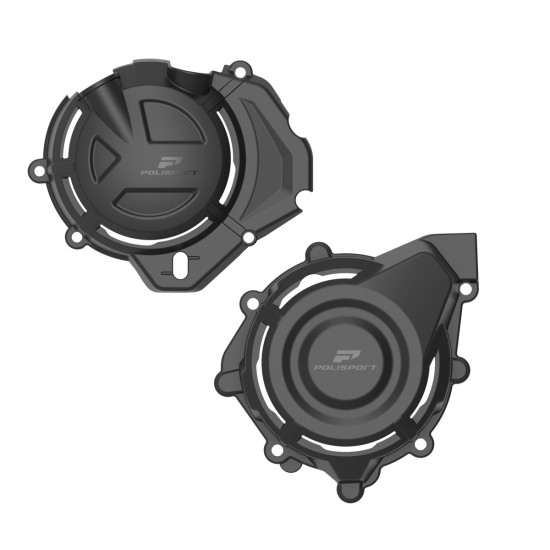 POLISPORT KIT ALTERNATOR COVER (COVER) AND CLUTCH COVER (IBEX) CF MOTO 450MT '24-'26 BLACK