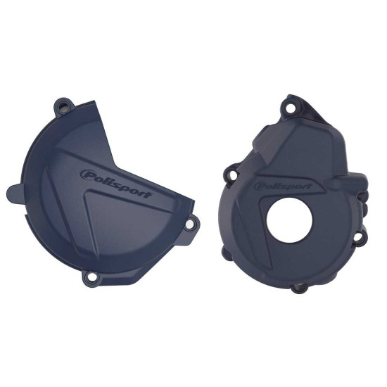 POLISPORT SALE KIT ALTERNATOR COVER (COVER) AND CLUTCH COVER GUARD HUSQVARNA FE 250 / 300 '17-'18 NAVY BLUE
