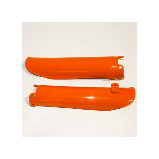 UFO PRIEKINIŲ AMORTIZATORIŲ DANGTELIAI KTM SX / SXF '01-'06, EXC '01-'07 ORANŽINIAI