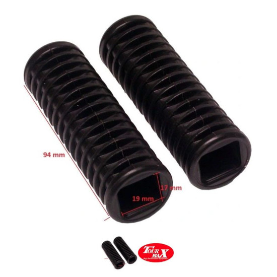 TOURMAX PASSENGER FOOTREST RUBBERS HONDA VT 125 / 600 / 750, VTX 1300 (SET OF 2) (MADE IN JAPAN)