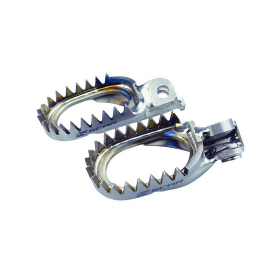 SCAR RACING TITANIUM ANTI-MUD FOOTRESTS YAMAHA YZ 65-250, YZF 250-450. WR 250 / 450, TENERE / WORLD RAID 700 TITANIUM CO