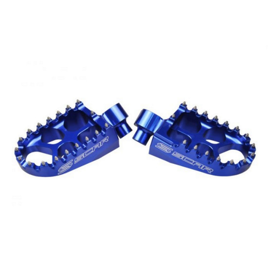SCAR RACING ALIUMINIO PĖDŲ ATRAMOS EVO YAMAHA YZ / YZF / WR / WRF / TENERE 700, FANTIC MĖLYNOS
