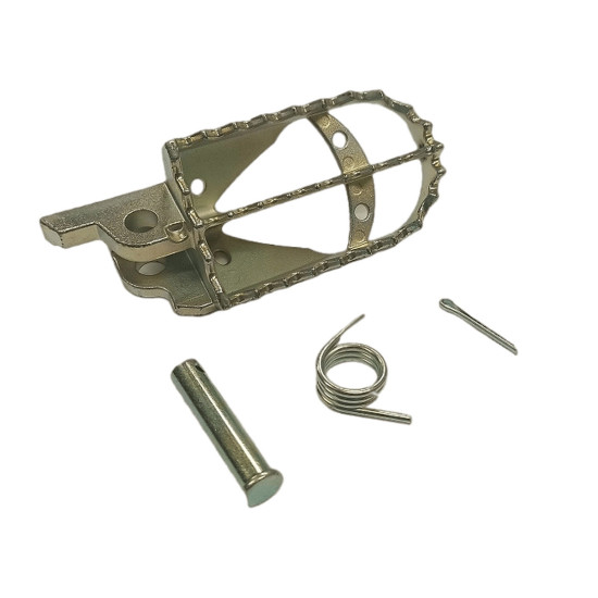 BUZZETTI FOOTREST RIGHT SIDE PEGI HONDA CR / CRF (STAINLESS STEEL COMPLETE WITH MOUNTING KIT 1 SPRING, 1 PIN, 1 WASHER, 