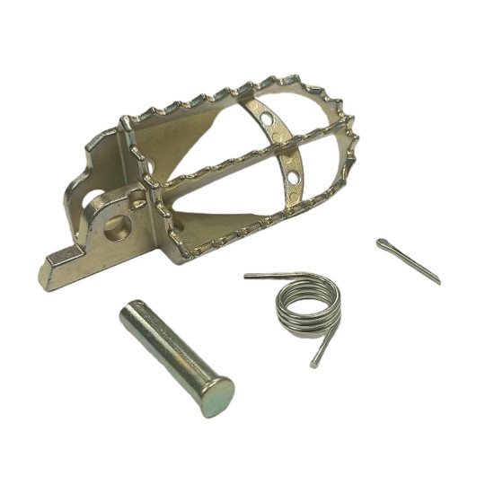 BUZZETTI FOOTREST LEFT SIDE PEGI HONDA CR / CRF (STAINLESS STEEL COMPLETE WITH MOUNTING KIT 1 SPRING, 1 PIN, 1 WASHER, 1