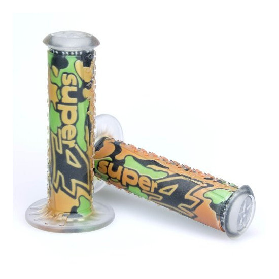 HARRI'S SALE GRIPS 01689 / L-MI SUPER 4 (120MM / 22MM) WITHOUT HOLE COLOR BROWN / BLACK / GREEN
