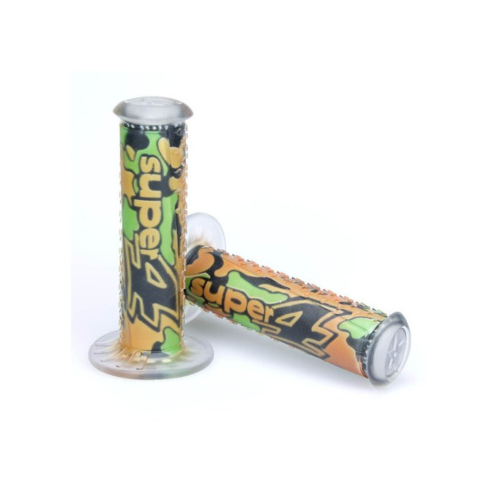 HARRI'S SALE GRIPS 01689 / L-MI SUPER 4 (120MM / 22MM) WITHOUT HOLE COLOR BROWN / BLACK / GREEN