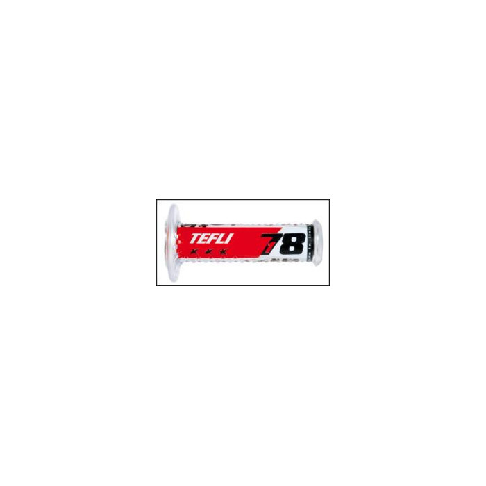 HARRI'S SALE GRIPS 01689-RDE8 TEFLI 78 (115MM / 22MM) WITHOUT HOLE COLOR RED / WHITE / BLACK