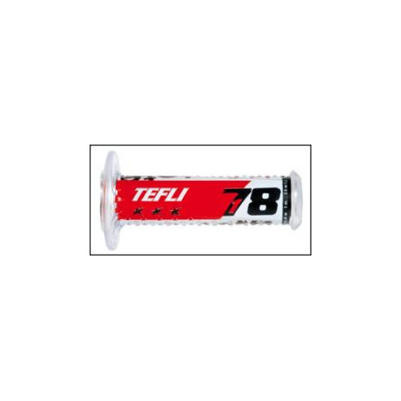 HARRI'S SALE GRIPS 01689-RDE8 TEFLI 78 (115MM / 22MM) WITHOUT HOLE COLOR RED / WHITE / BLACK