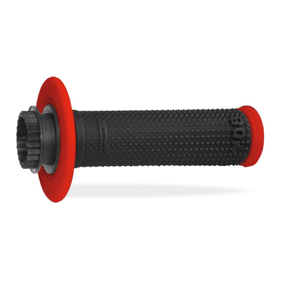 PROGRIP PG708 OFF ROAD GRIPS WITH SCS LOCK-ON + 7 GASKET ROLLER ADAPTERS (22+25MM) COLOUR BLACK RED TWO-COMPONENT LENGTH