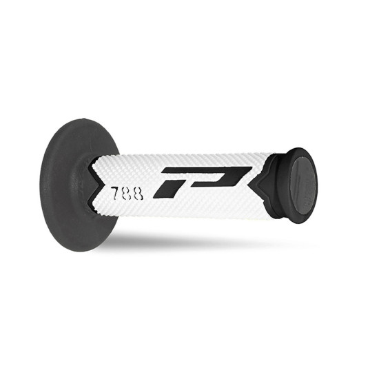 PROGRIP PG788 OFF ROAD GRIPS (22+25MM, 115MM LENGTH) BLACK / WHITE / TITANIUM (3-COMPONENT) (PG788 / 19) (788-219)