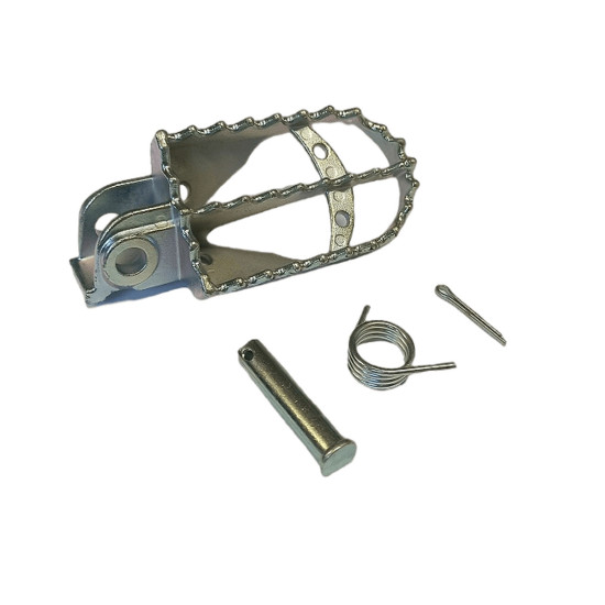 BUZZETTI FOOTREST LEFT SIDE PEGS KTM LC / EXC / SX / SMR (STAINLESS STEEL COMPLETE WITH MOUNTING KIT 1 SPRING, 1 PIN, 1 