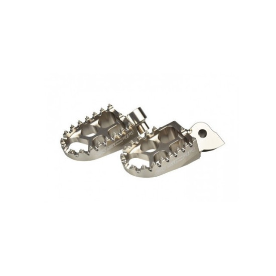 SCAR RACING PEGI ALIUMINIO PĖDOS EVO YAMAHA YZ / YZF / WR / WRF / TENERE 700, FANTIC SIDABRINĖS SPALVOS