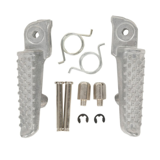 BIKETEC PARTS RIDER'S FOOTREST SET (FOOTRESTS) COMPLETE WITH MOUNTS HONDA CBR 600RR '07-14 COLOR SILVER