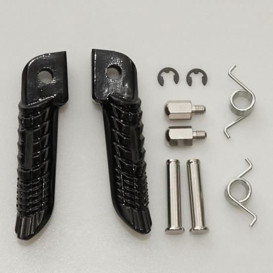 BIKETEC PARTS RIDER'S FOOTREST SET (FOOTRESTS) COMPLETE WITH MOUNTS SUZUKI GSXR 600 / 750 / 1000 '01-12 COLOR BLACK