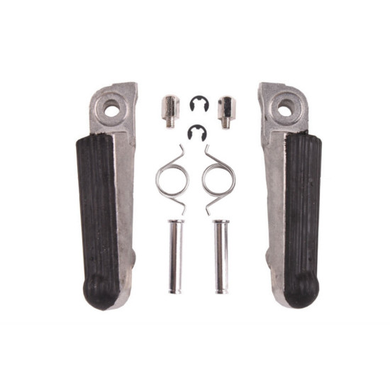 BIKETEC PARTS RIDER'S FOOTREST KIT (FOOTRESTS) COMPLETE WITH MOUNTS HONDA CBR 250 '86-94, NSR 250 '85-96, VFR 400 '87-92