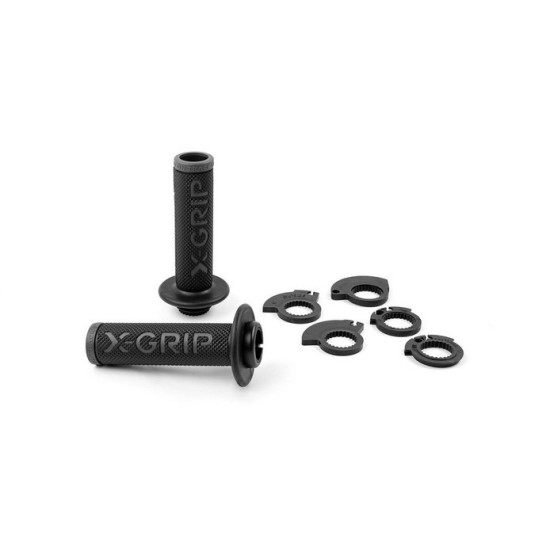 X-GRIP GRIPS BRAAAAP GRIPS LOCK-ON-GRIP (WITH GASKET ROLLER ADAPTERS) GREY OPEN END (WITH HOLE) GREY