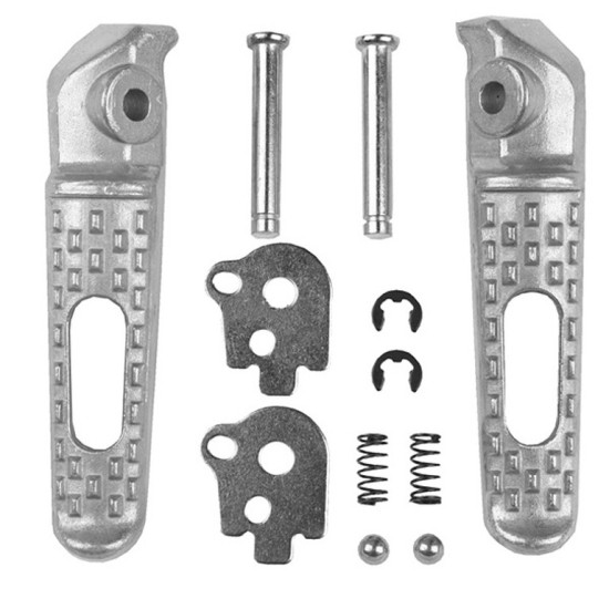 BIKETEC PARTS KELEIVIO PĖDŲ ATRAMA KOMPLEKTAS SU LAIKIKLIAIS HONDA CBR 600RR / CBR 1000RR '03-14 SIDABRINĖS SPALVOS