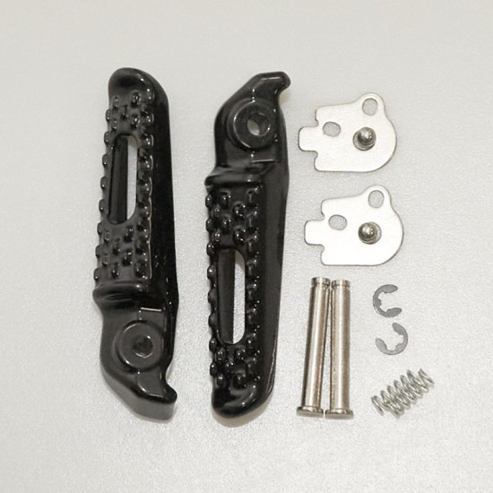 BIKETEC PARTS PASSENGER FOOTREST SET COMPLETE WITH MOUNTS HONDA CBR 600RR / CBR 1000RR '03-14 BLACK