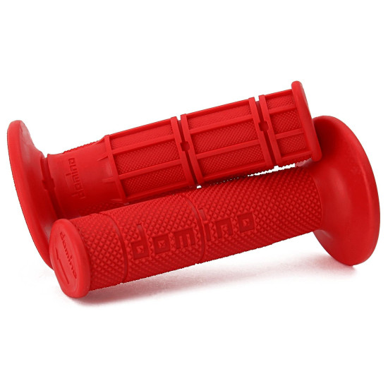 DOMINO OFF ROAD GRIPS SINGLE COMPONENT ULTRA SOFT (22+25MM, LENGTH 120/123MM) WITHOUT HOLE, RED COLOR