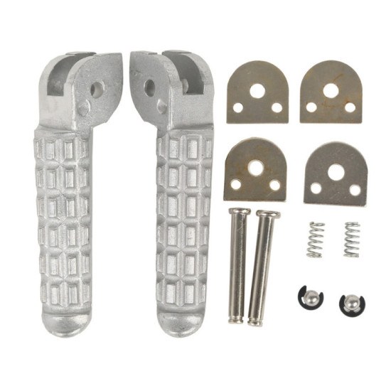 BIKETEC PARTS PASSENGER FOOTREST KIT COMPLETE WITH MOUNTS DUCATI MONSTER 696 / 796 '09-13 COLOR SILVER
