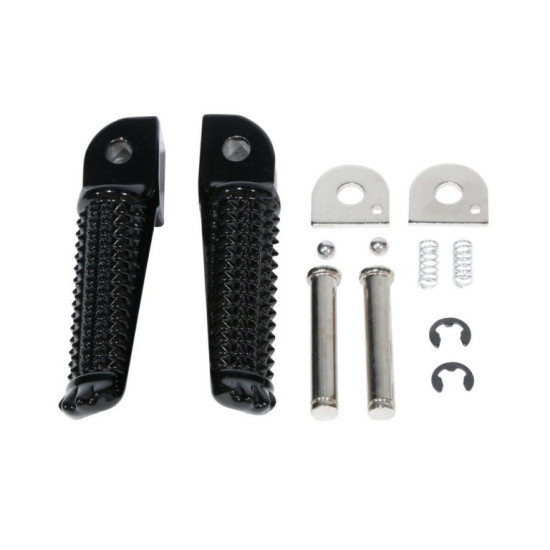 BIKETEC PARTS PASSENGER FOOTREST SET COMPLETE WITH MOUNTS YAMAHA FZR 600 '94-95, YZF 600R '97-03 BLACK