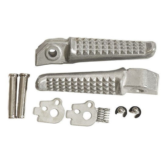 BIKETEC PARTS PASSENGER FOOTREST SET COMPLETE WITH MOUNTS HONDA CB 1300 '03-12 COLOR SILVER