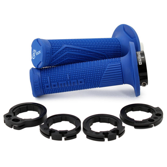 DOMINO OFF ROAD D-LOCK GRIPS (WITH THROTTLE ROLLER ADAPTERS - KTM, HUSQVARNA, GASGAS, HONDA, KAWASAKI, SUZUKI, YAMAHA) B