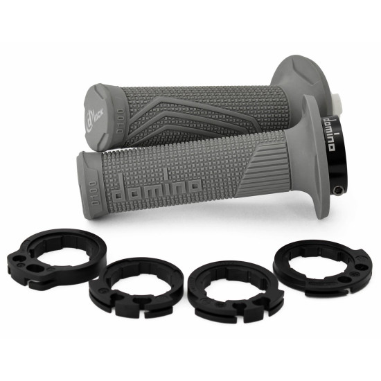 DOMINO OFF ROAD D-LOCK GRIPS (WITH THROTTLE ROLLER ADAPTERS - KTM, HUSQVARNA, GASGAS, HONDA, KAWASAKI, SUZUKI, YAMAHA) G