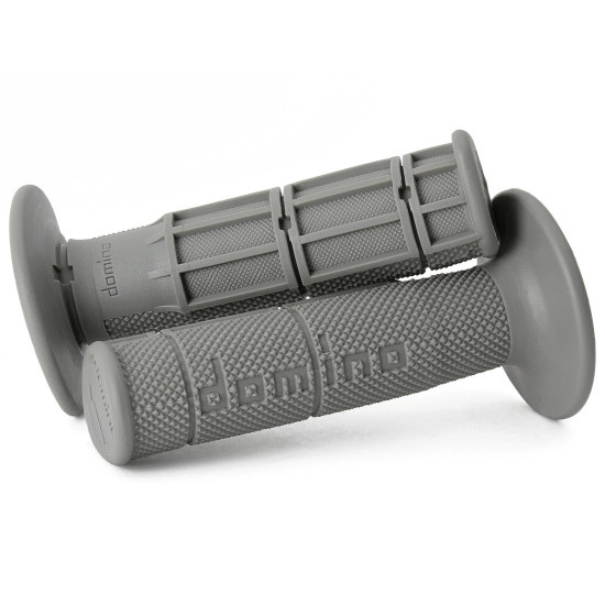 DOMINO OFF ROAD GRIPS SINGLE COMPONENT ULTRA SOFT (22+25MM, LENGTH 120/123MM) WITHOUT HOLE, GRAY COLOR