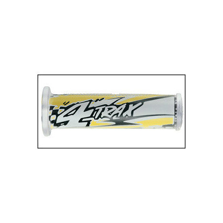 HARRI'S IŠPARDAVIMAS 01698-4T QUAD 4TRAX RANKENĖLĖS (120MM / 22MM) BE SKYLĖS GELTONOS / JUODOS / BALTOS