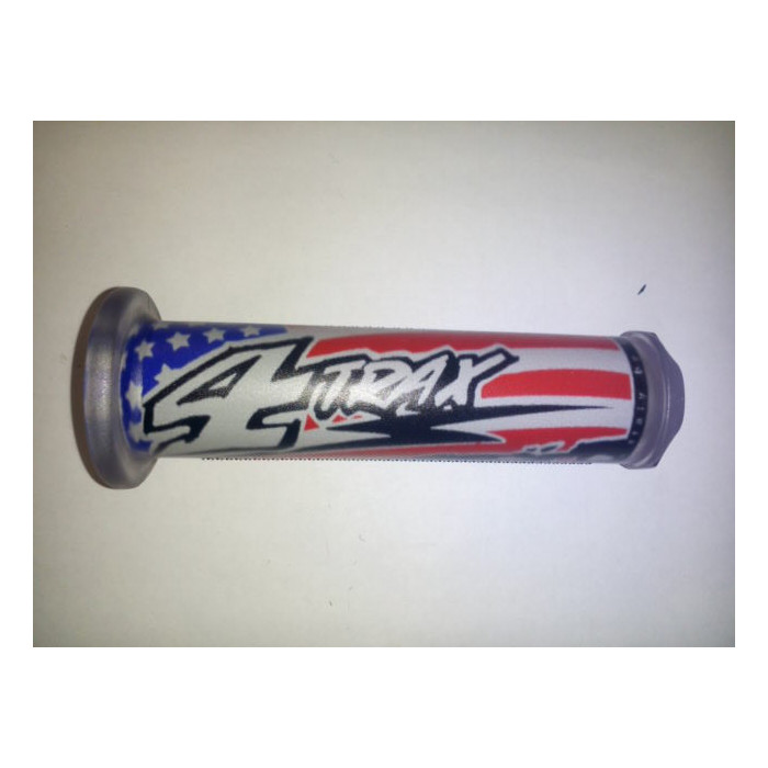 HARRI'S SALE 01698-US QUAD 4TRAX USA GRIPS (120MM/22MM) WITHOUT HOLE BLACK/RED/BLUE/WHITE