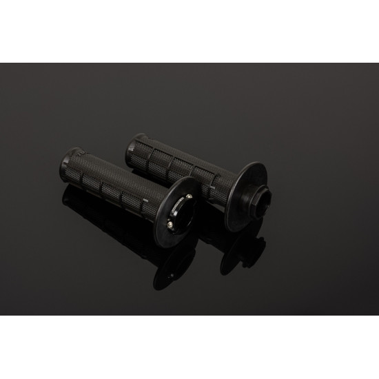 RENTHAL MX R-WORKS LOCK-ON ULTRATACKY (PUSĖS VAFLĖS) JUODOS PAVARŲ PERJUNGIMO RANKENĖLĖS