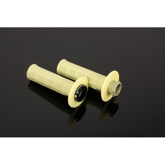 RENTHAL MX R-WORKS LOCK-ON ARAMID GRIPS (HALF WAFFLE) COLOR CREAM
