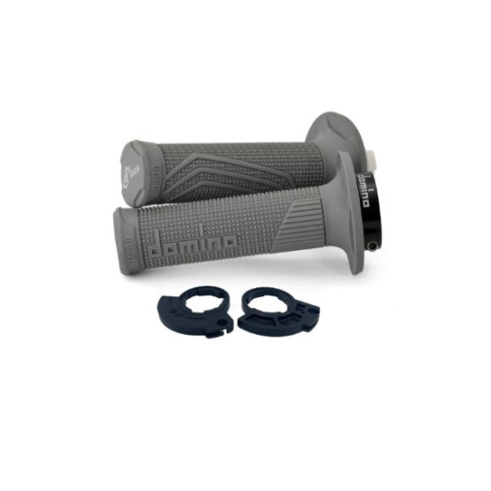 DOMINO BEKELĖS RANKENOS D-LOCK VIENAM TROSUI 2T (SU AKCELIO RITINĖLIO ADAPTERIAIS - KTM, HUSQVARNA, GASGAS, HONDA, KAWAS