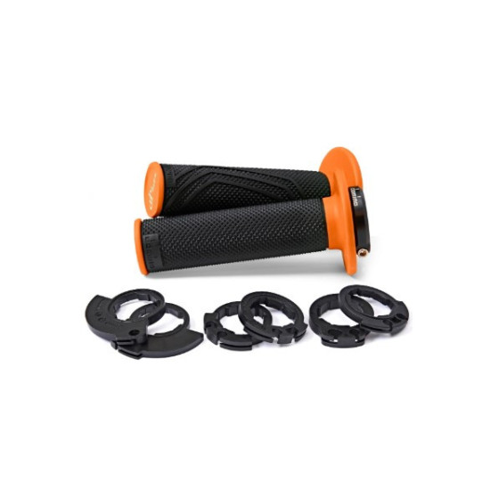 DOMINO OFF ROAD GRIPS D-LOCK 2T / 4T (WITH THROTTLE ROLLER ADAPTERS - KTM, HUSQVARNA, GASGAS, HONDA, KAWASAKI, SUZUKI, Y