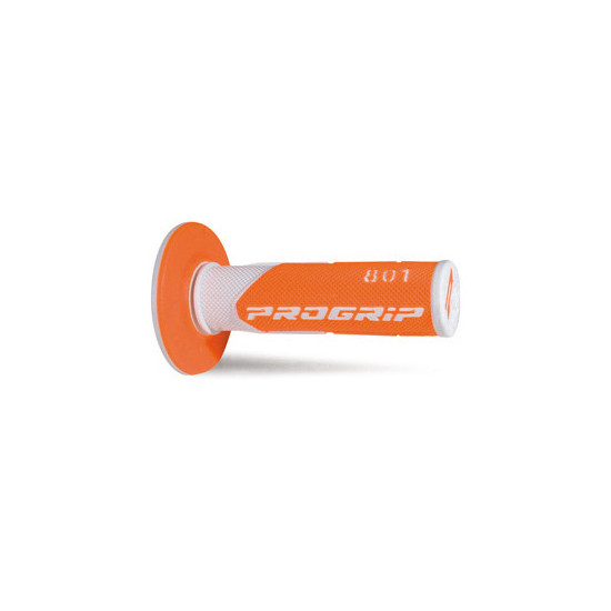 PROGRIP PG801 BEKELĖS RANKENOS (22+25 MM, ILGIS 115 MM) SPALVA BALTA / ORANŽINĖ FLUO (DVIEJŲ KOMPONENTŲ) (PG801WH / ORF)