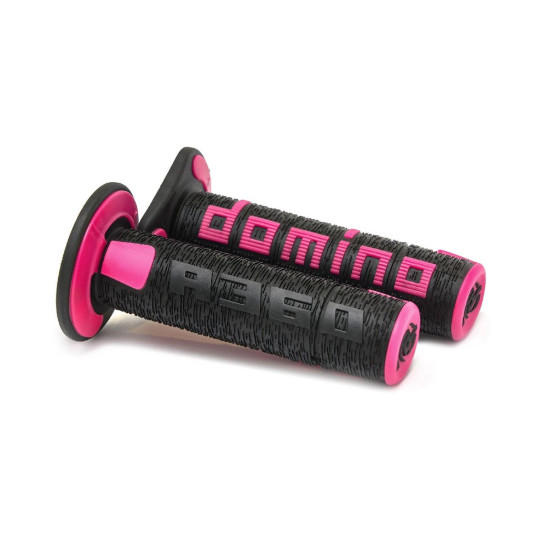 DOMINO OFF ROAD GRIPS NEW LAMELAR TWO-COMPONENT BLACK / PINK