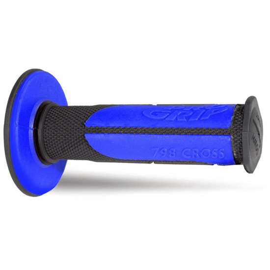PROGRIP PG798 OFF ROAD GRIPS (22+25MM, 115MM LENGTH) BLACK BLUE (TWO-COMPONENT HALF WAFFLE) (798-146) (PG798BK / BL)