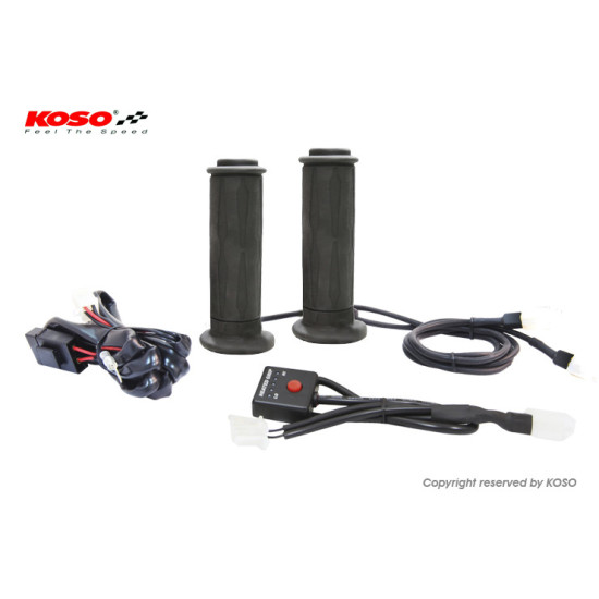 KOSO AKCINĖS ŠILDOMOS RANKENOS SU VALDIKLIU (22MM / 25MM 7 / 8-1`) ILGIS - 130MM (HG-07 KONSTRUKCIJA) - 5 ŠILDYMO LYGIAI