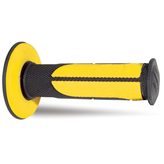 PROGRIP PG798 BEKELĖS RANKENOS (22+25 MM, 115 MM ILGIO) JUODOS GELTONOS (DVIEJŲ KOMPONENTŲ PUSĖS VAFLĖS) (798-142) (PG79
