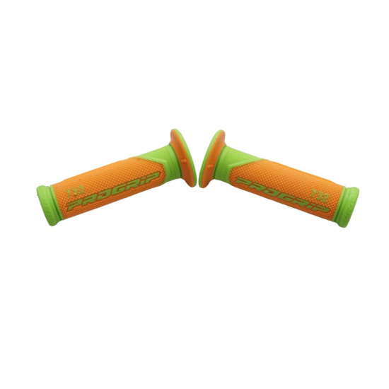 PROGRIP GRIPS PG732 ROAD (22+25MM, LENGTH 125MM) COLOR FLUO ORANGE / FLUO GREEN (TWO-COMPONENT) (732-390)